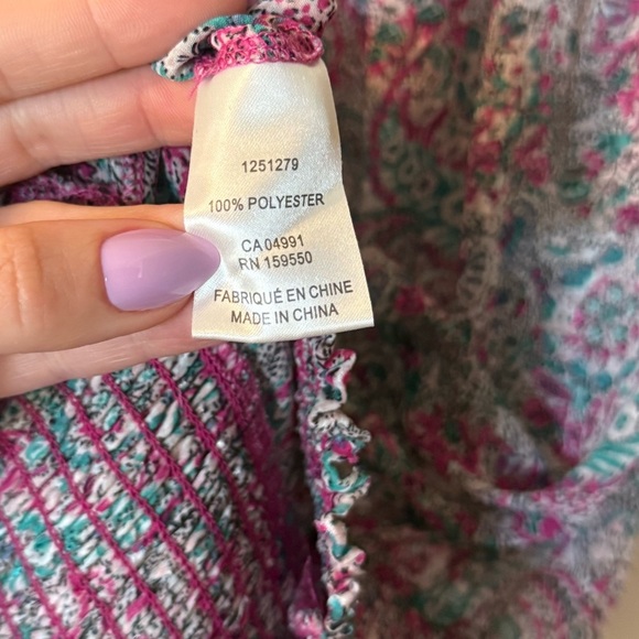 Madison d’ Amelie Anthropologie Floral Paisley Smocked Blouse Top- Size Small - Picture 6 of 7